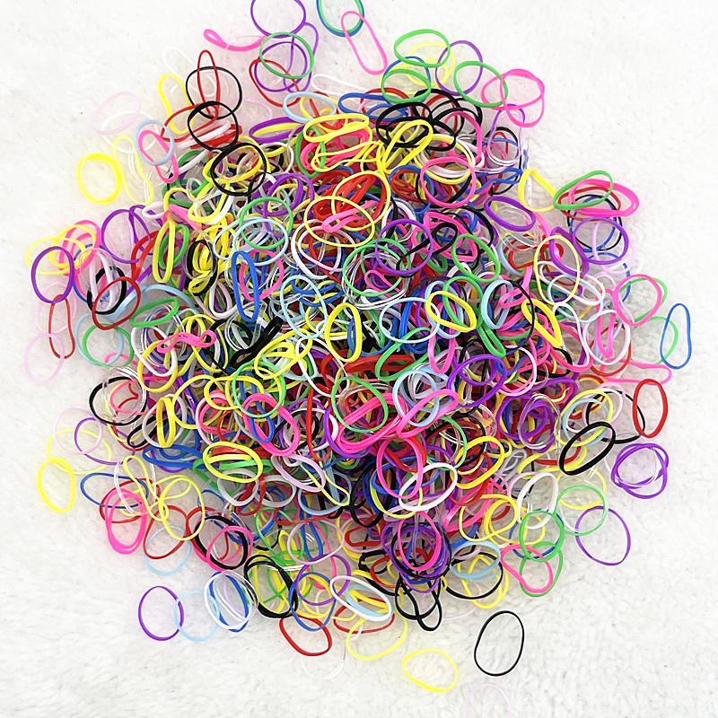 500pcs Cute Colourful Rubber Ring Disposable Elastic Hair Bands Ponytail Holder Rubber Band Scrunchies Kids Hair Accessorie