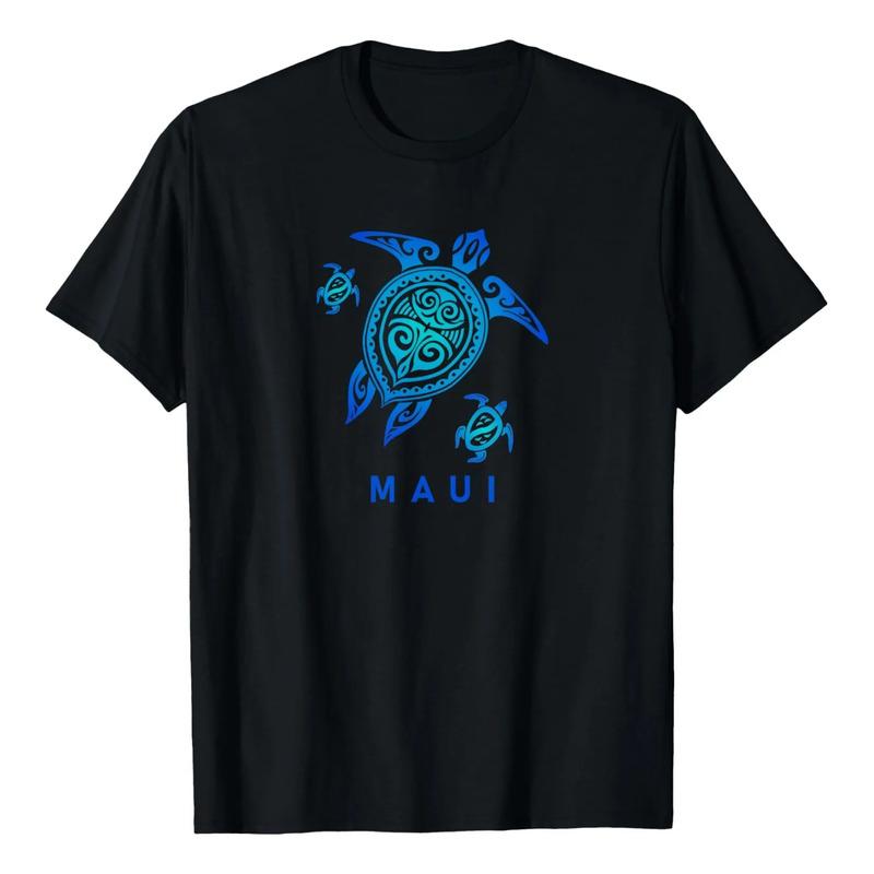 Camiseta Maui Hawaii Camiseta Azul Marino Con Forma De Tortu S