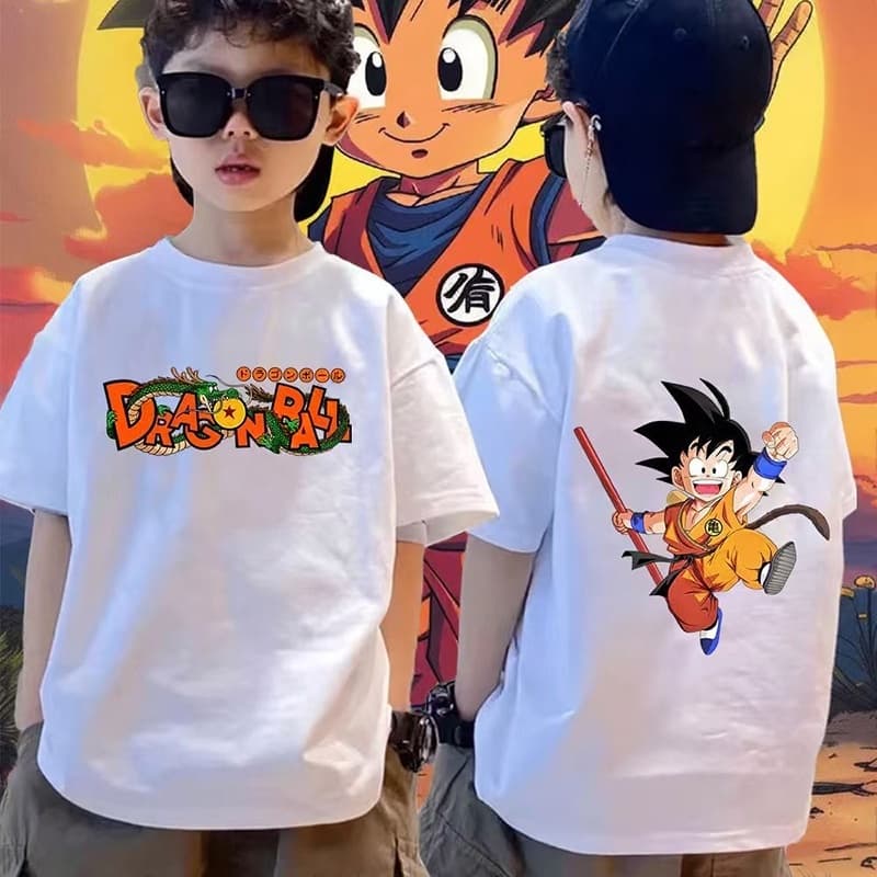 Dragon Ball Goku Print TShirt for Kids Men Women Anime Cartoon Casual Short Sleeve Tee Summer Cotton Tops Streetwear Gift