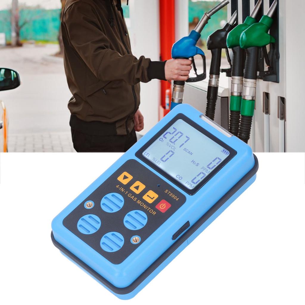 Gas Detector High Sensitivity 4 In 1 Gas Tester Quick Response Backlit Display 3 Alarm Modes for Chemical Industry