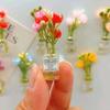 8Pcs Creative Mini Vase Magnets Handmade Cute Refrigerator Magnets  Office Decoration
