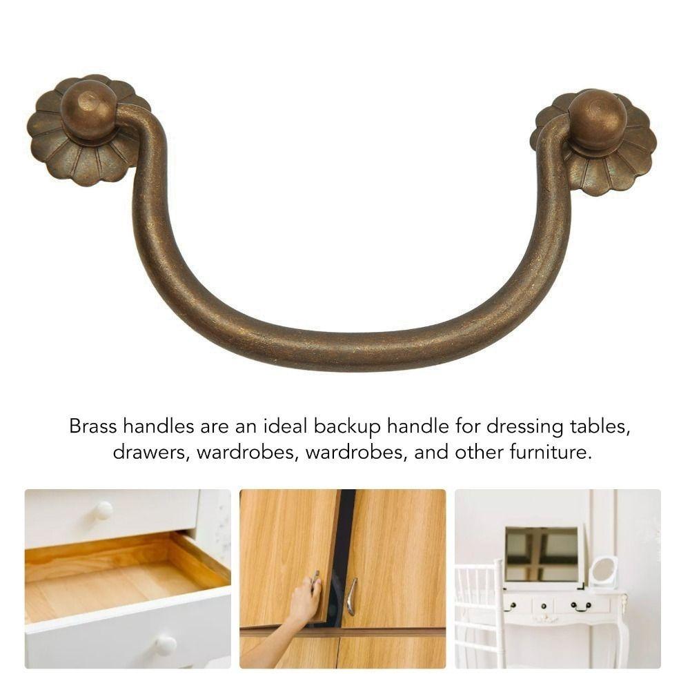 2pcs Solid Cabinet Handle Vintage Drawer Pulls Delicate Pull Handle Cabinet