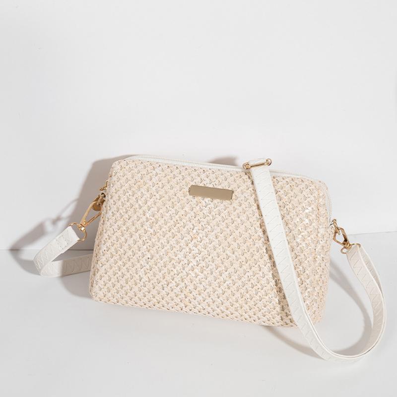 Populární malá kabelka Dámská kabelka Crossbody Nové dámské kabelky Taška přes rameno Módní taška z trávy tkaná Plážová taška