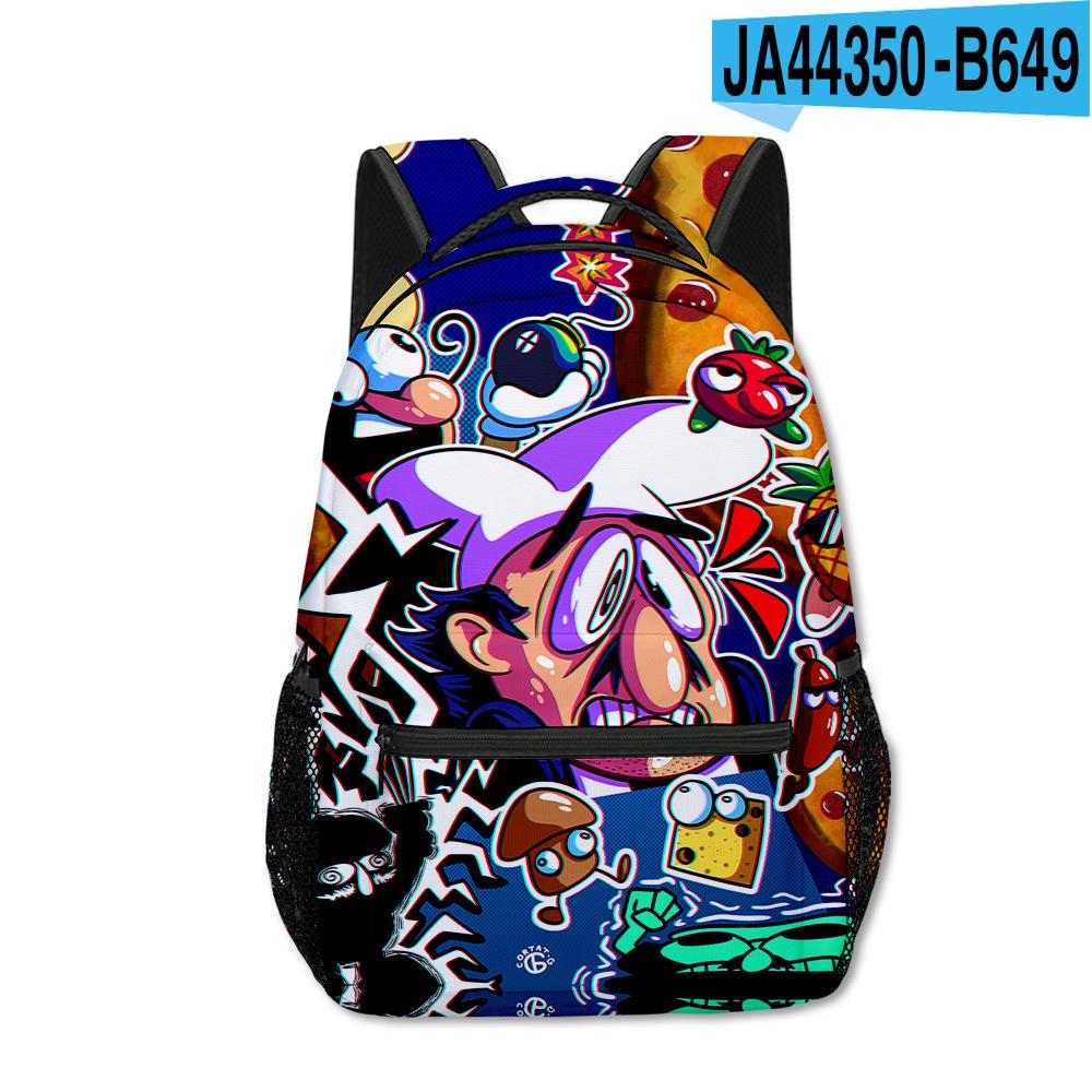 Kpop Jugendliche Schultaschen Unisex Pizzaturm Pfeffermann Reisetaschen 3D-Druck Oxford Wasserdicht Notizbuch Schulterrucksäcke