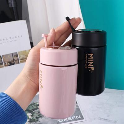 Flower Mini Thermos Cup Stainless Steel Leak Proof Portable Vacuum Flask Keeps Cold and Heat Portable Thermal Water Bottle