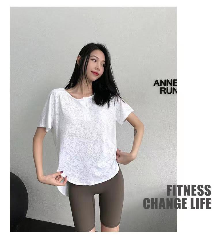 Women's Quick-Dry Short Sleeve Yoga Top - Loose Fit Summer Sports T-Shirt
