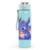 1PC Cute Blue Baby Dragon 750ml Color Plastic Sports Water Bottle Leakproof Flip Straw Lid Suitable for Sports Office Home Use