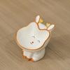 Cute Animal Series High-Footed Ceramic Pet Bowl - Neck Protection & Anti-Black Chin Design for Cats and Dogs