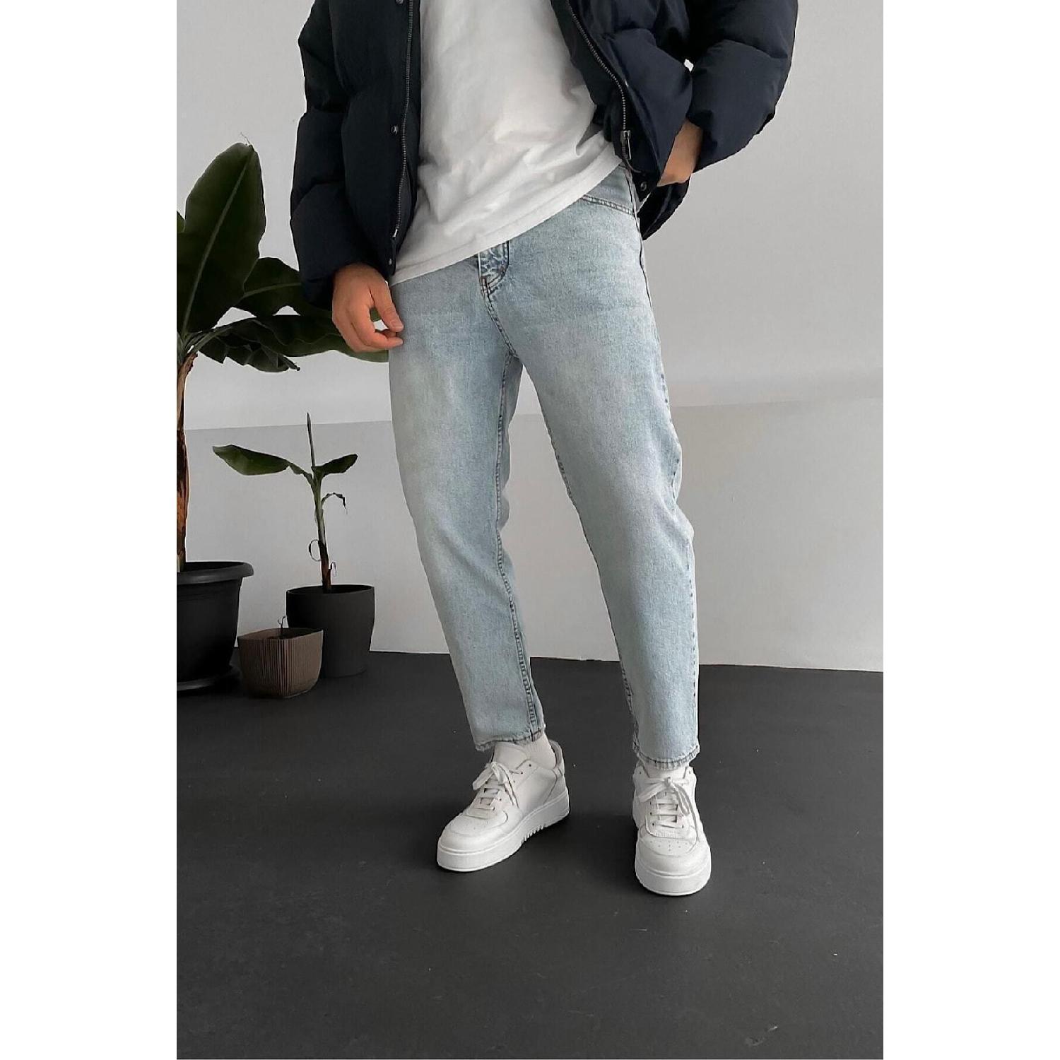 

Сині джинси Boyfriend Acid Washed Grinding Ice Blue 30 синій