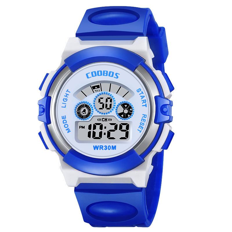 

Children Digital Waterproof Sports Watch With Month Display For Boys And Girls Activity синий