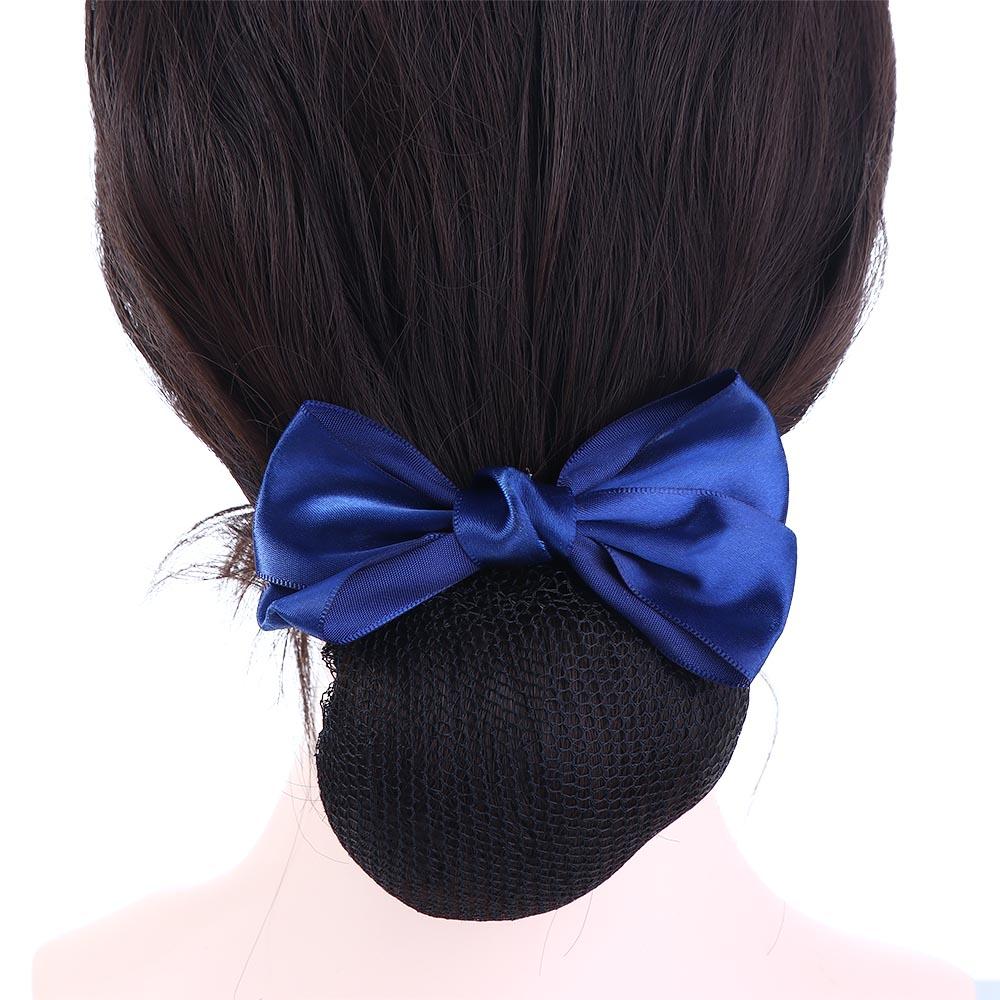 Satin Bow Hair Clip Hotel Ponytail Clip Women Spring Clips Korean Bun Snood Hairgrips Cover Net