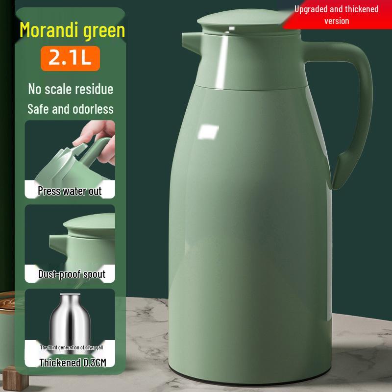 Large Capacity Thermos Flask with Glass Liner - Insulated Hot Water Bottle for Dorms