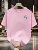 Unisexs Summer 100 Cotton Cartoon Bear Graphic Printed Fashion Sports and Leisure Loose Round Neck Short Sleeve Tshirt Top