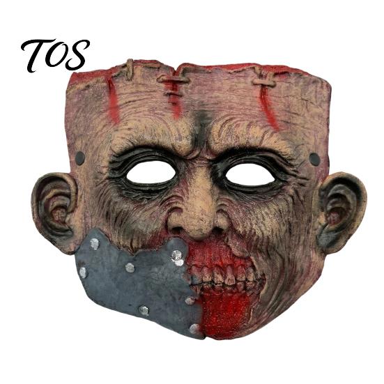 Detailed Scary Halloween Mask Mask, Realistic Rotting Zombie Costume, Breathable PU Foam Comfortable Headgear Horror Face for Haunted House