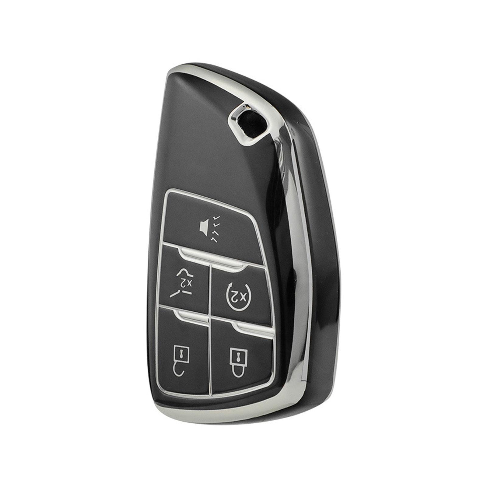 

Чехол для автомобильного ключа из ТПУ, чехол для дистанционного брелока, автомобильный аксессуар для Buick Envision S Plus Suburban Tahoe GMC Yukon Sierra 1500 Denali чёрный