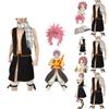 Premium Fairy Tail Natsu Dragneel Cosplay Costume Set With Stylish Scarf And Skirt