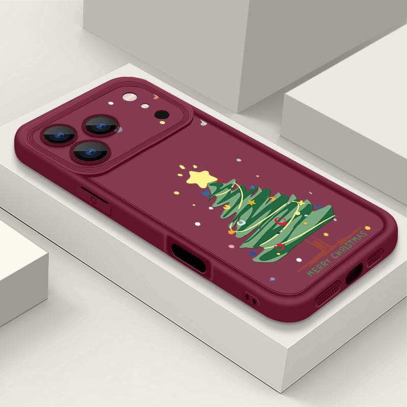Christmas Tree Pattern Case For iPhone 17 Air 16e 16 15 14 Pro Max 13 17 Pro Max 17 Pro 17 Shockproof Soft TPU Silicone Phone Cover Funda