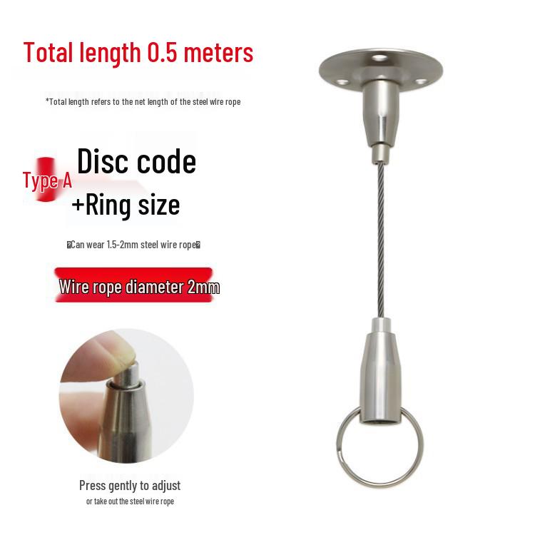 

Steel Wire Sign Display Stand with Adjustable Locking Coil and Keychain Buckle