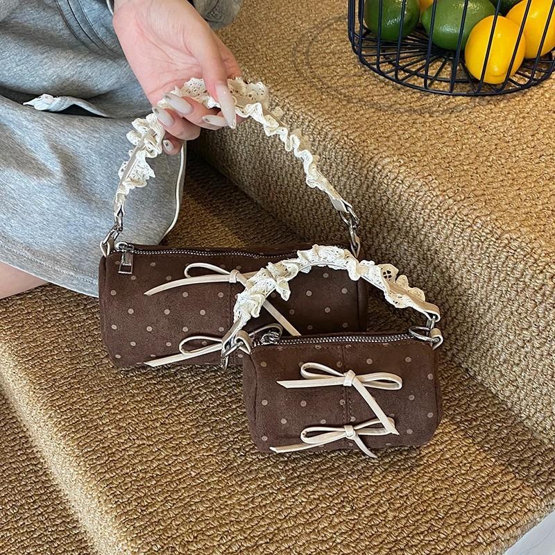 Kids Dot Pattern Canvas Mini Backpack With Adjustable Straps For Daily Use