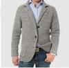 Men’s Casual Long Sleeve Solid Knit Cardigan - European & American Fashion Jackets