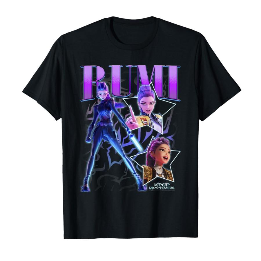 Rumi Kpop Demon Hunters Mira Zoey Anime T-shirt For Men Women 100% Cotton T Shirts Short Sleeve Tops 1027-4