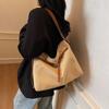 Style Solid Color Canvas Bag Women Stitching Details Soft Structure Travel Bags
