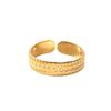 European Chic Irregular Open Ring Set with Creative Convex-Concave Texture for Women