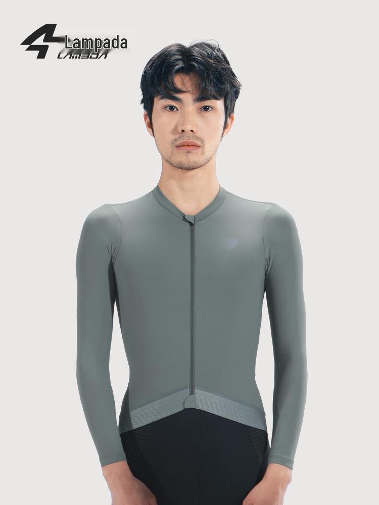 Lampaida Men's Breathable Thin Long Sleeve Cycling Jersey - Spring/Summer Road & Mountain Bike Suit