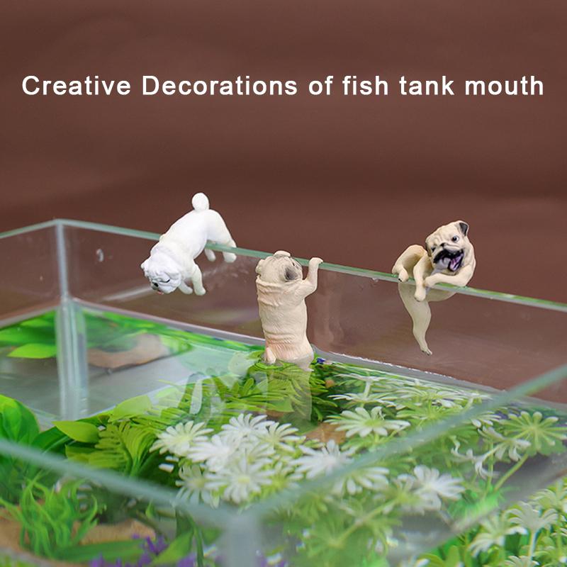 Creative Dog Ornaments For Aquarium Fish Tank Climbing Dogs Landscaping Decor