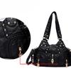 Retro Fashion Multifunctional Handbag with Rivet Decoration, Single Shoulder Diagonal Cross Women's Handbag