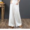 Spring Autumn Hip Hop Streetwear Female Solid Cotton Linen Wide Leg Pants Women Vintage Harajuku Boho Casual Ladies Trousers