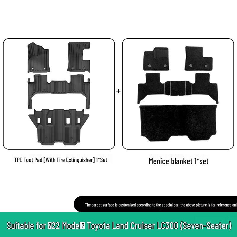 Custom-Fit TPE Floor Mats for Toyota Land Cruiser LC300 (2022 Model)