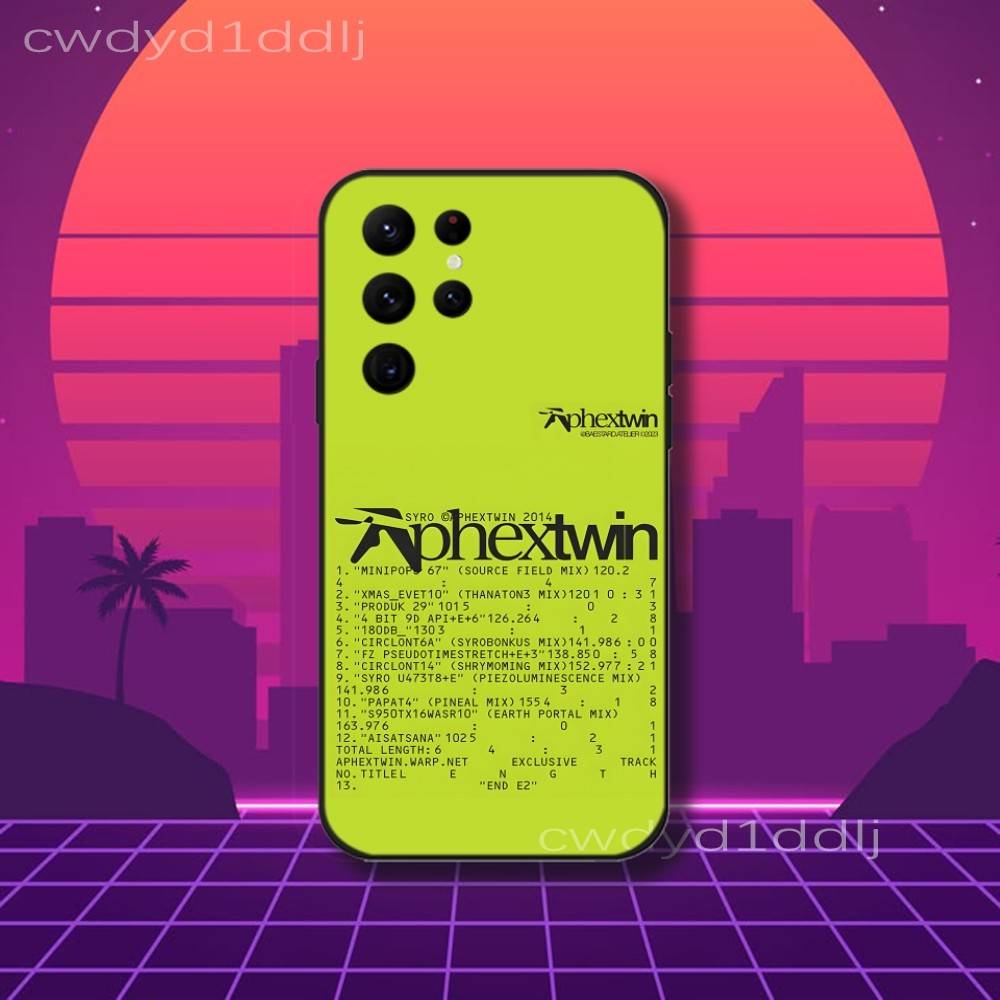 A-Aphex Twin Syro LOGO Phone Case For Samsung S10,S21,FE,S21 ,S26,S25,S24,S23,Ultra,S9,S22,Plus Black Shockproof Silicone Sof