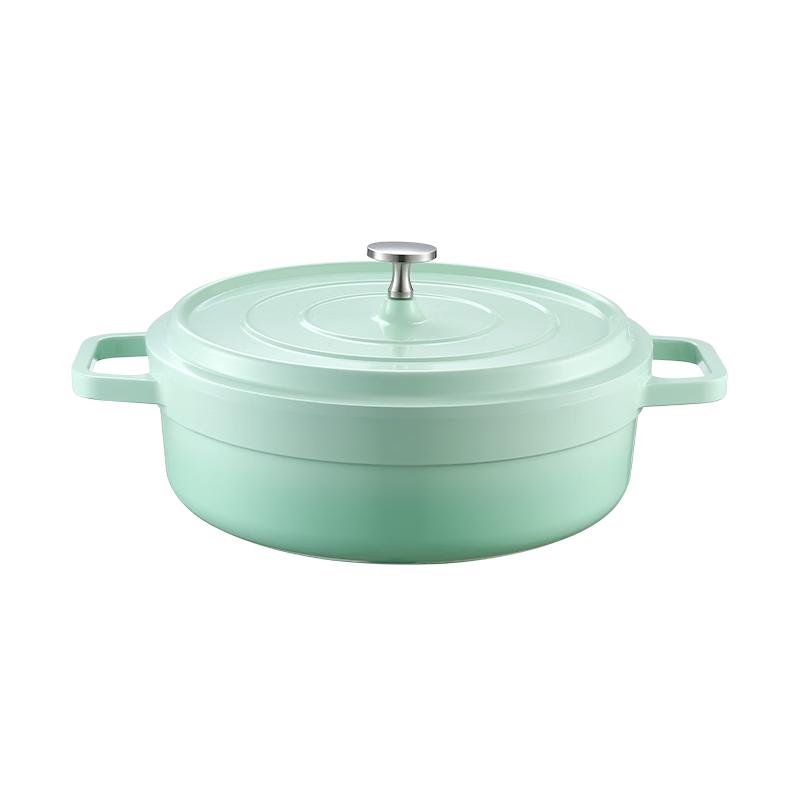 Jingdong Crafted 26cm Green Ceramic Lightweight Enamel Pot