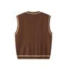 Unisex Retro Japanese Color Block V-neck Knit Vest, Basic Loose Sleeveless Sweater, Versatile Niche Style