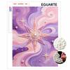 Pearl Painting Kit Features 5D Sparkling Star Pearls Mosaic Art Style. Elegant Purple Galaxy Theme Home Wall Decoration.