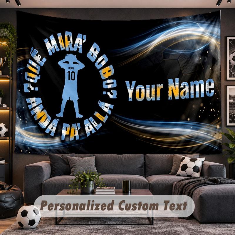 Wall Hanging Tapestry Custom NameLionel Messi Pattern Personalized Printed Fabric Wall Decor