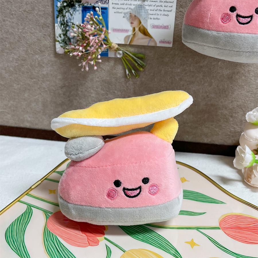Plush Iron Shape Keychain Toy With Pp Cotton Filling For Gifts And Bag Decor