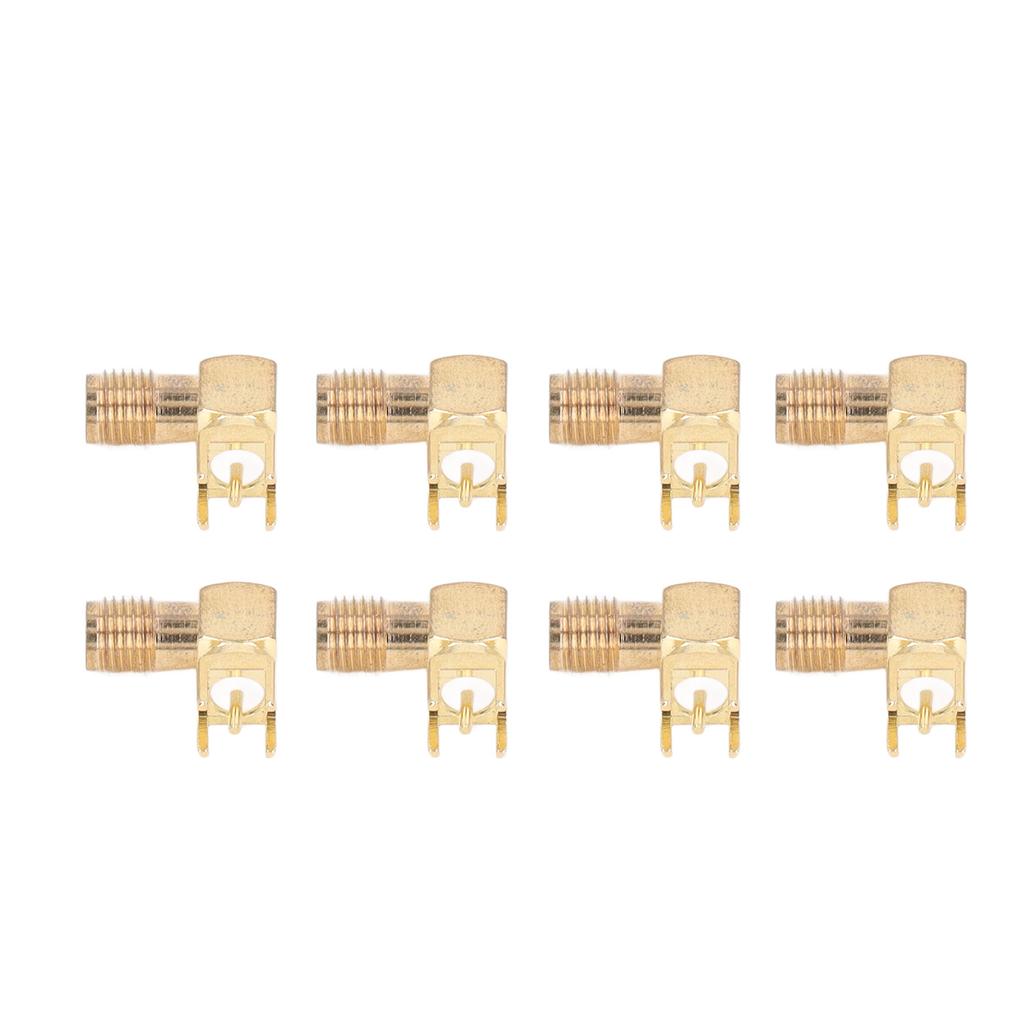 10Pcs RF Connector Panel Bent 90 Degree 4 Pin Antenna Base PCB Board End Coaxial Adapter SMAKWE