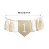 1 Year Old Birthday High Chair Banner Wood Bead Tassel Decoration for Baby Shower Themed Party Supplies