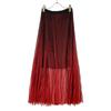 Balenciaga 502584 T6135 18Stainless Steel Red X Black See-Through Layered Pleated Skirt Skirt 34 RedUsed