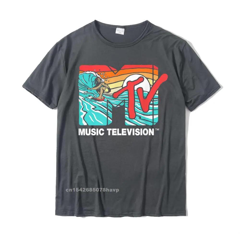 Mademark X MTV - MTV Catch A Wave MTV Surfer Logo Retro Grafik T-Shirt im Angebot Herren T-Shirt Gruppen-T-Shirt Baumwolle Lässig