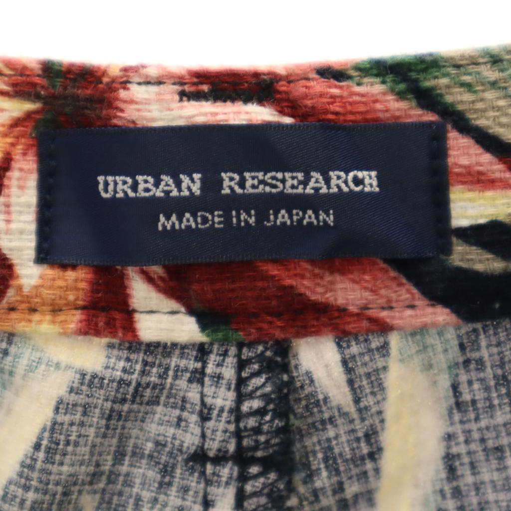 URBAN RESEARCH Made In Japan Linen Blend Aloha Pattern Shorts M Black Men's Used