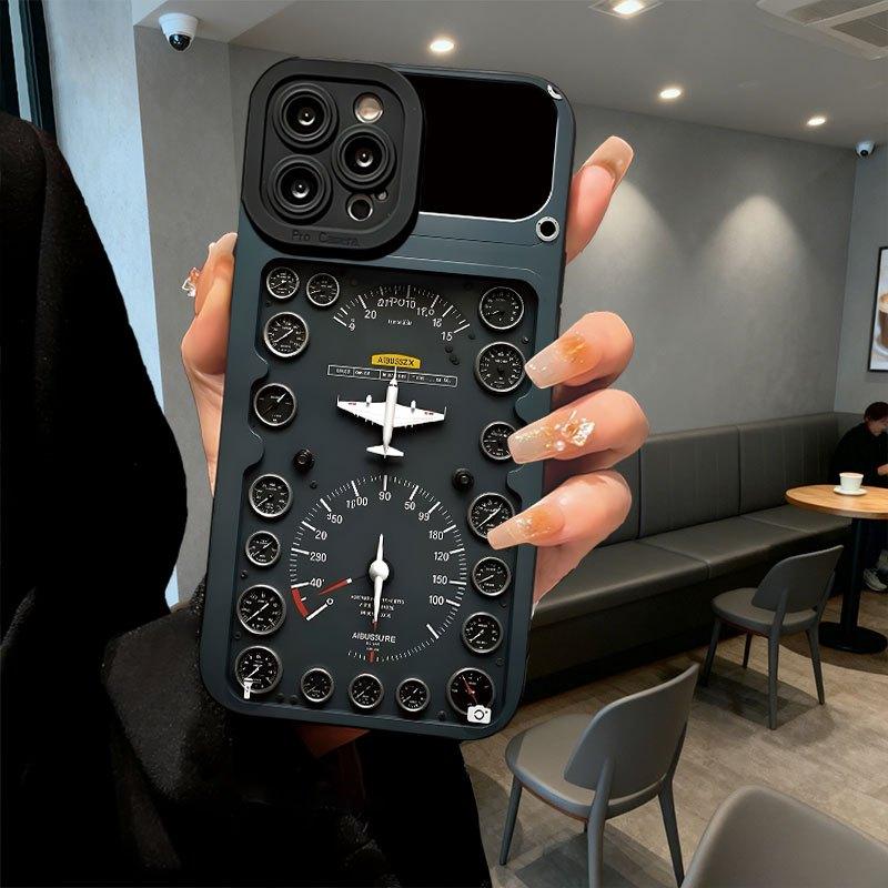Aircraft instrument panel pattern phone case suitable for iPhone 17 16 15 14 13 12 11 Pro/Max/Plus anti drop and shockproof