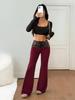 Pantalon évasé taille moyenne imprimé léopard euro-américain - Confortable, Tendance, Amincissant Vêtement décontracté Printemps/Été