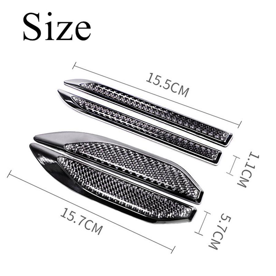 1Pair Aluminium Alloy + Real Carbon Fiber Car Side Body Fender Trims Decoration