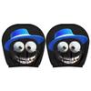 2PCS Funny Cartoon Eyes Headrest Covers, Car Front Seat Head Rest Decor Pillow for SUV Truck MPV RV, Auto Interior Accessories