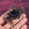Abalone Shell Gemstone Pendant Handmade Copper Wire Wrap Jewelry Rabbit Pendant