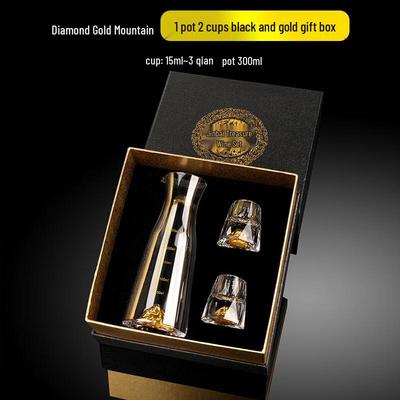Shangqi Diamant Goldener Berg Glas Baijiu Karaffe Set