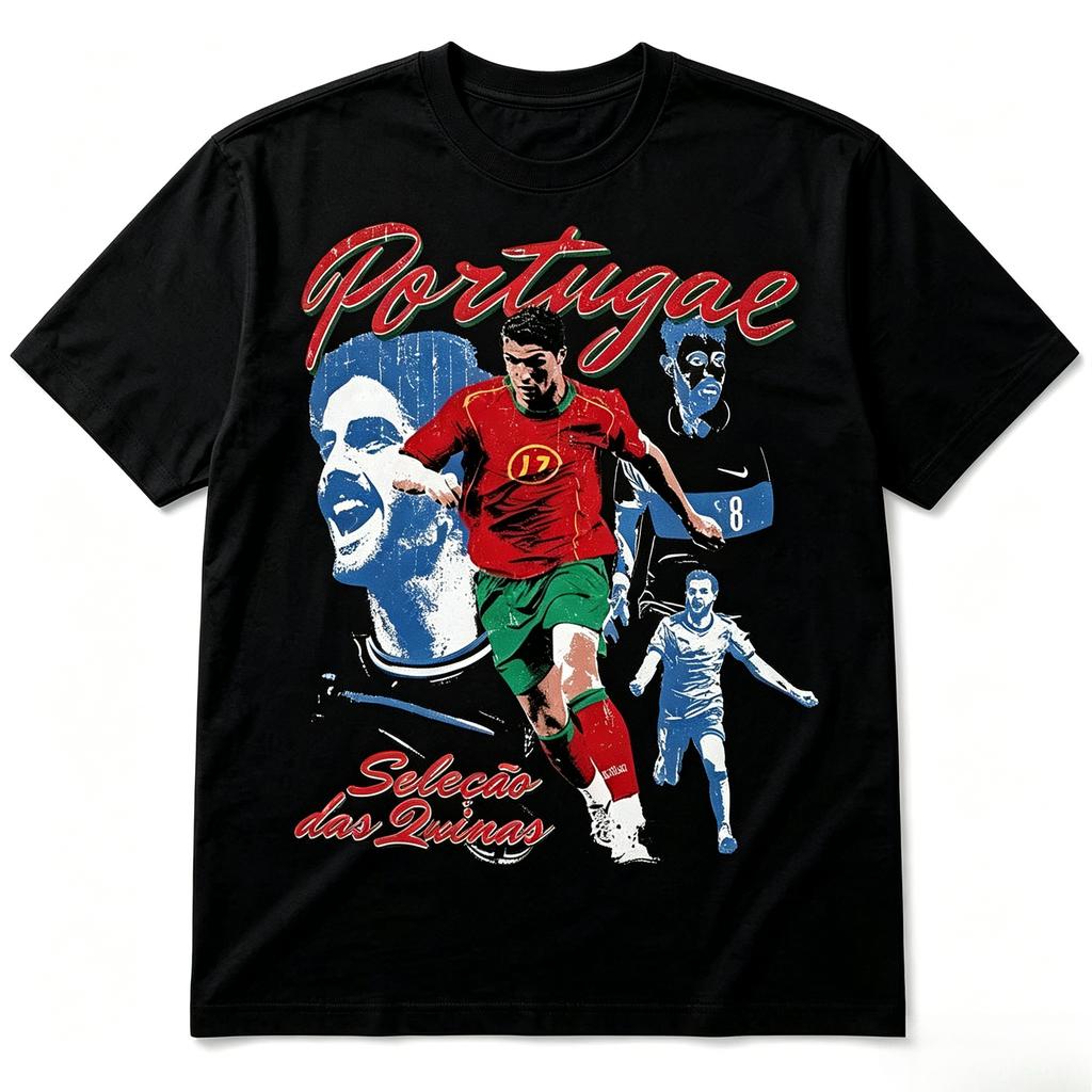 Cristiano Ronaldo Portugal Vintage Printed T-shirt, New Summer 2026 Collection, 100% Cotton, Men's Women's, Popular, Oversize, Casual, Y2k Style